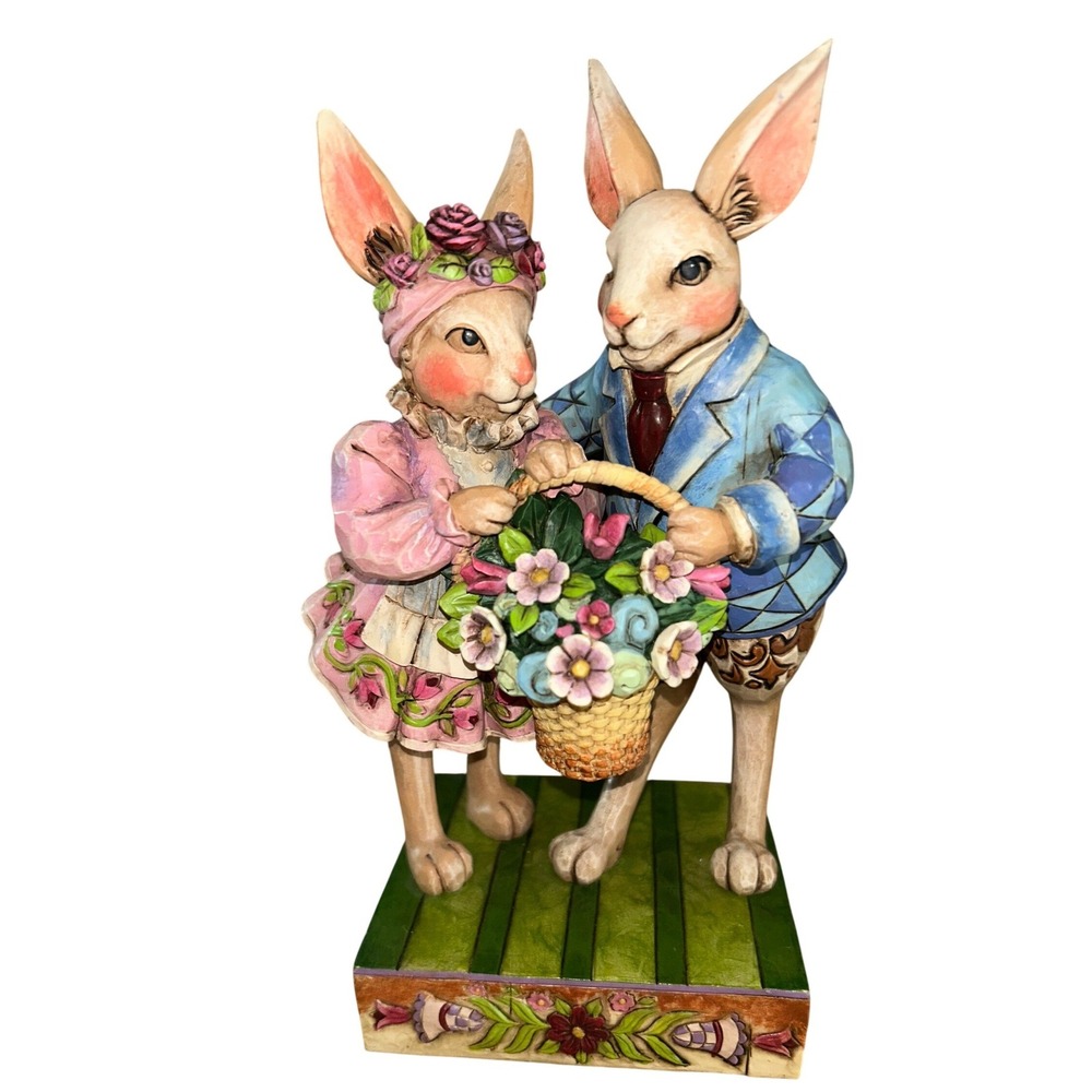 Jim Shore Heartwood Creek Happy Together‎ Rabbit Couple Figurine NEW